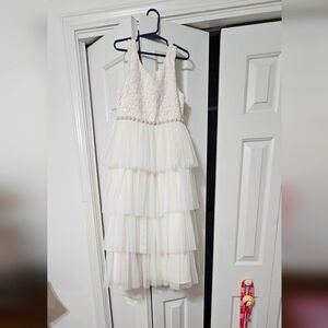 Elegant light pink/rose Layered Kids Dress